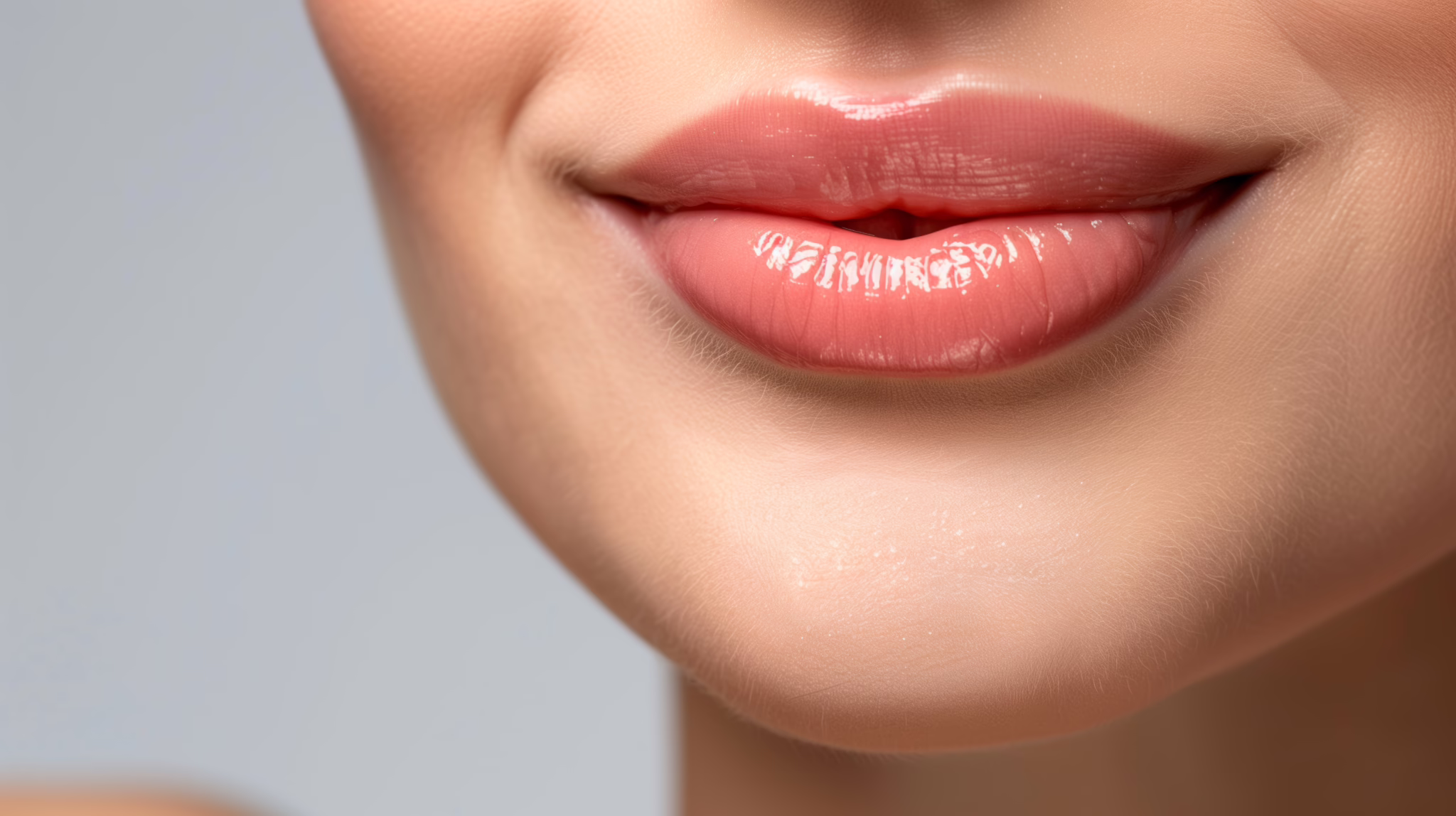 Woman with naturally enhanced lips smiling confidently — showcasing soft, symmetrical lip filler results