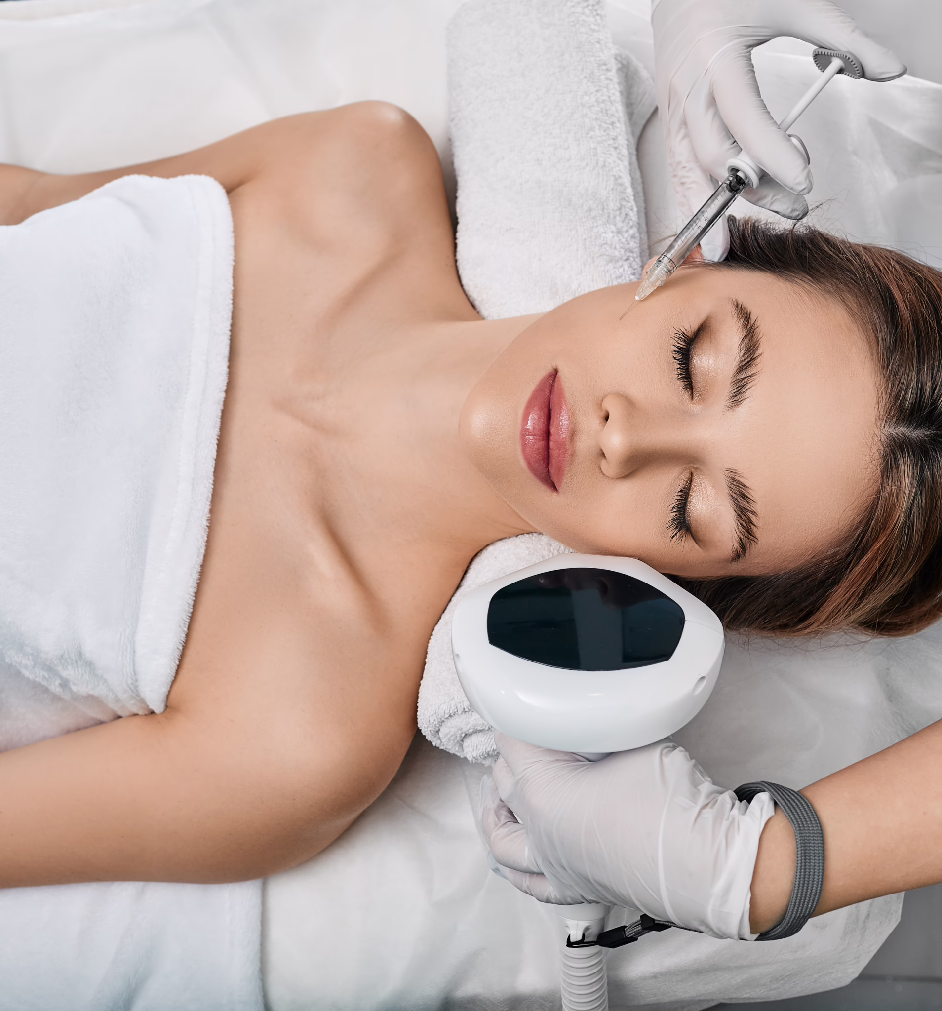 Woman with clear radiant skin after Lumecca IPL treatment at Mirror Mirror Medspa Los Angeles