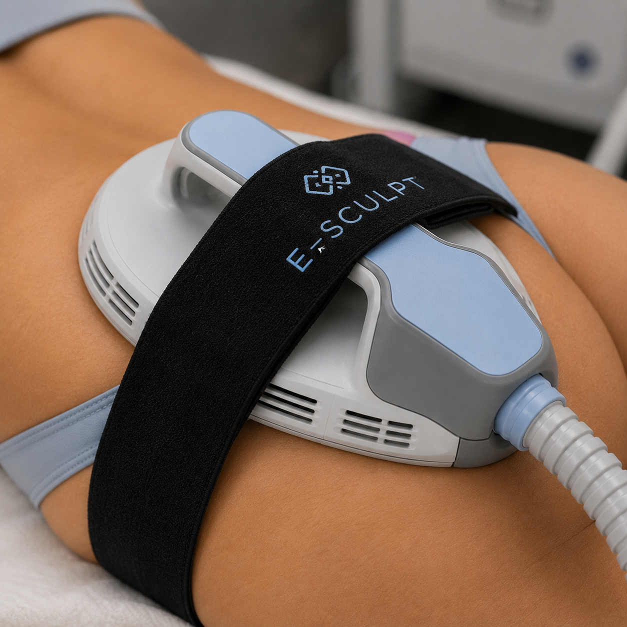 E-Sculpt HIFEM applicator on the abdomen
