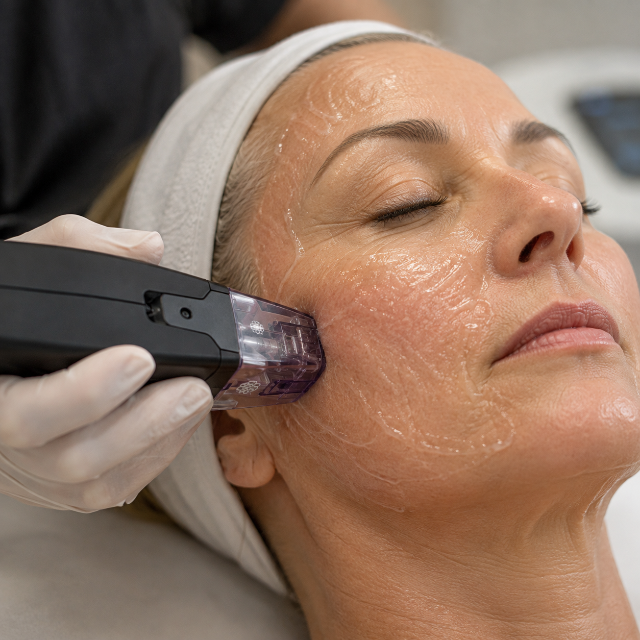 Morpheus8 RF microneedling handpiece for skin tightening